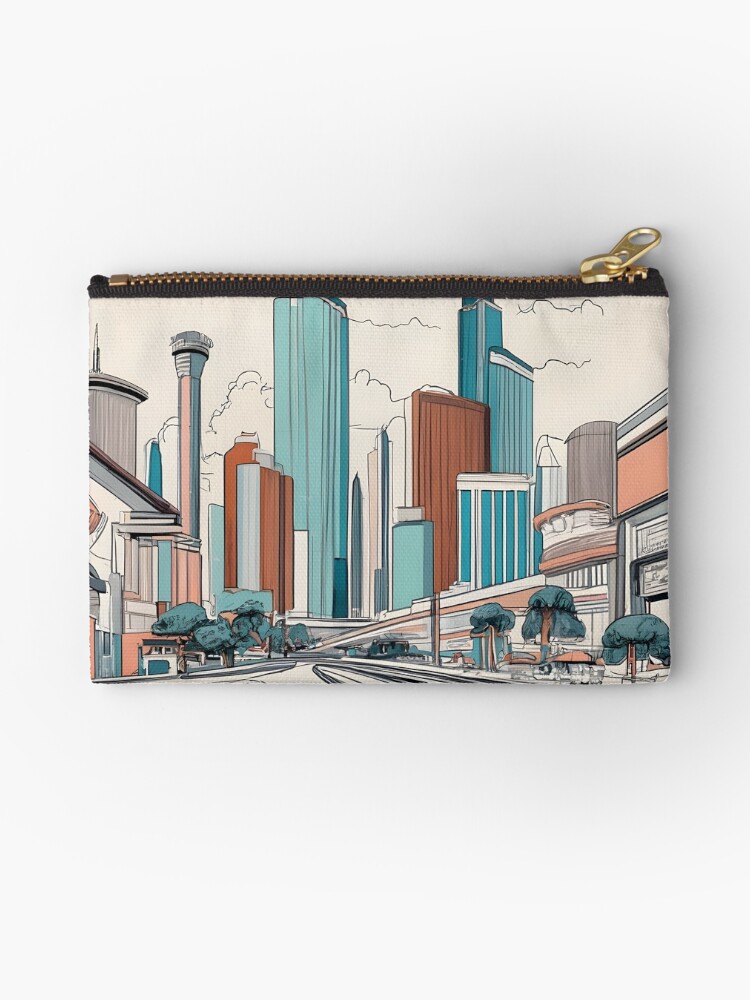 Thumbnail 1 of 4, Zipper Pouch, Las Vegas Skyline Minimalistic Drawing designed and sold by Patricks-Art.