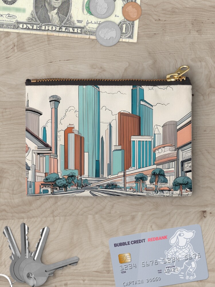 Thumbnail 3 of 4, Zipper Pouch, Las Vegas Skyline Minimalistic Drawing designed and sold by Patricks-Art.