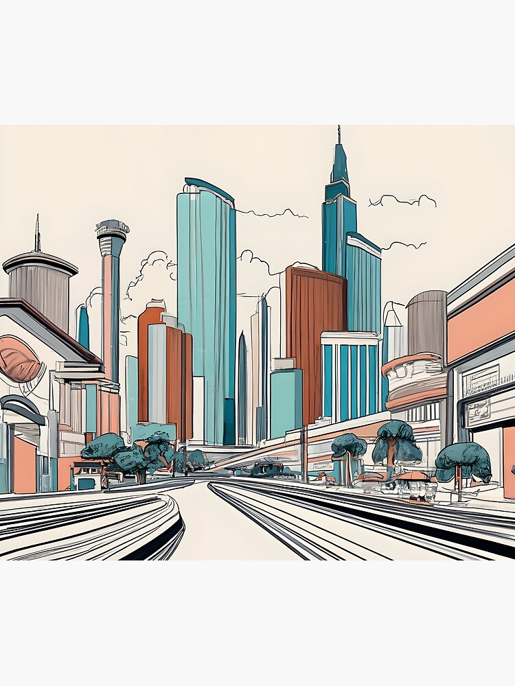 Thumbnail 5 of 5, Mouse Pad, Las Vegas Skyline Minimalistic Drawing designed and sold by Patricks-Art.