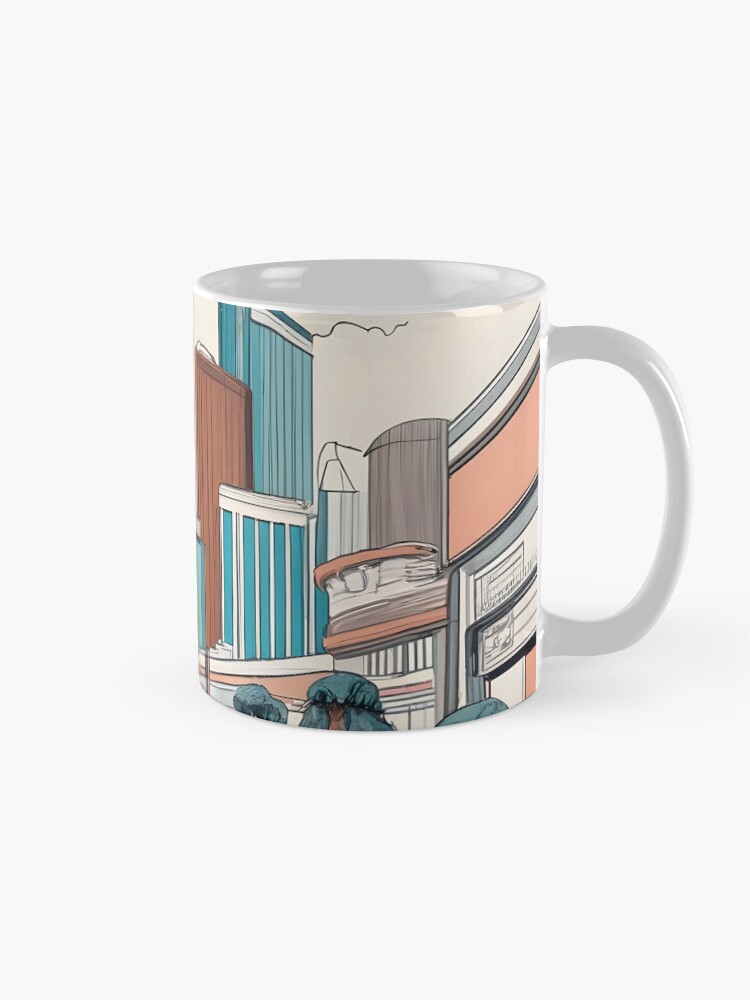 Thumbnail 5 of 6, Coffee Mug, Las Vegas Skyline Minimalistic Drawing designed and sold by Patricks-Art.
