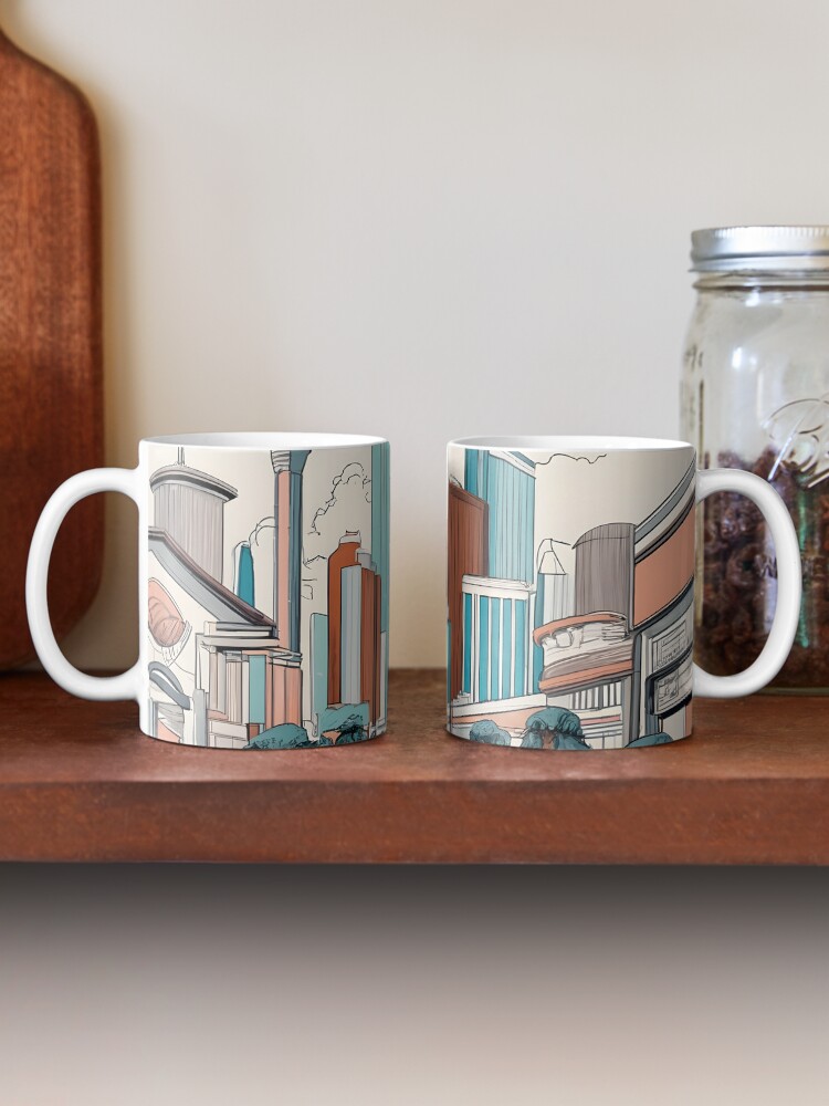 Thumbnail 2 of 6, Coffee Mug, Las Vegas Skyline Minimalistic Drawing designed and sold by Patricks-Art.