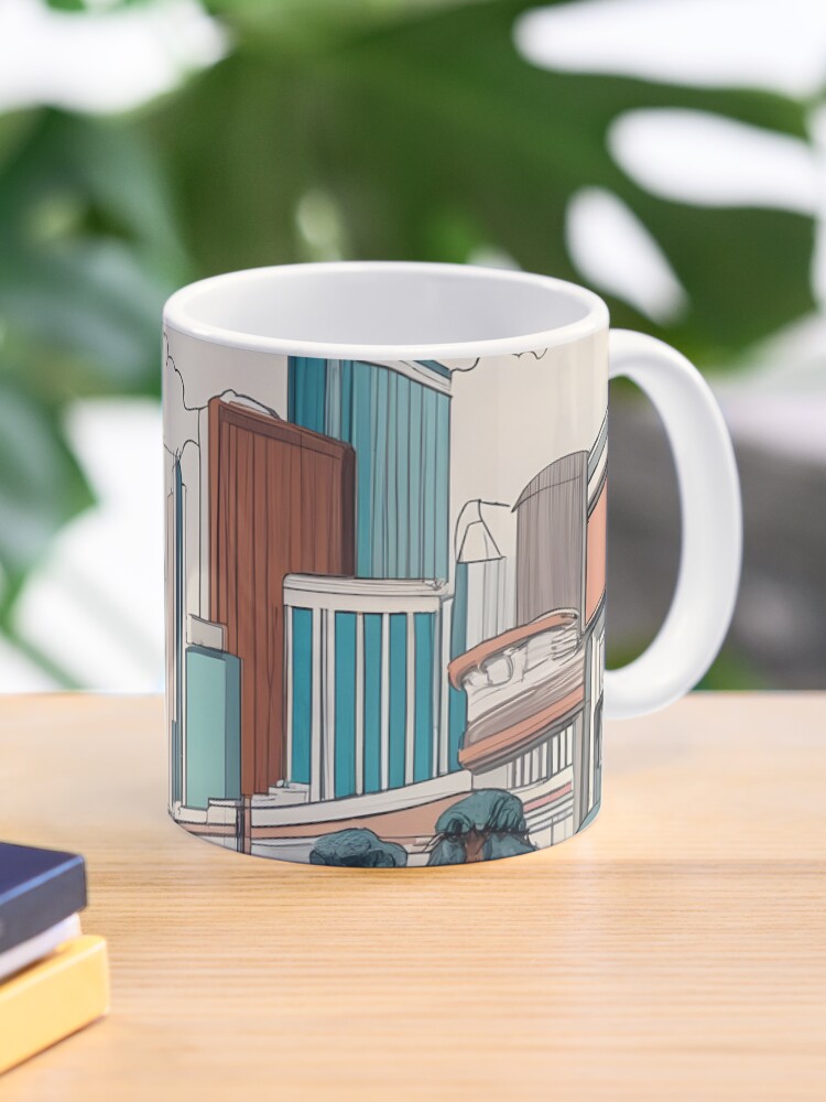 Thumbnail 1 of 6, Coffee Mug, Las Vegas Skyline Minimalistic Drawing designed and sold by Patricks-Art.