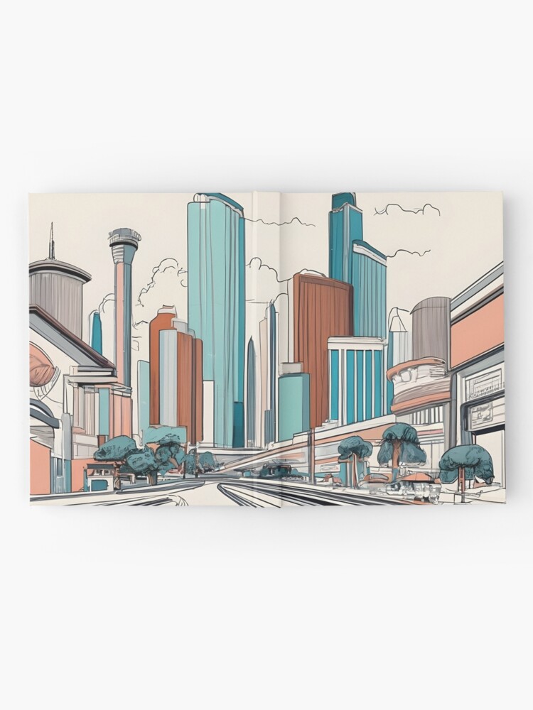 Thumbnail 2 of 3, Journal, Las Vegas Skyline Minimalistic Drawing designed and sold by Patricks-Art.