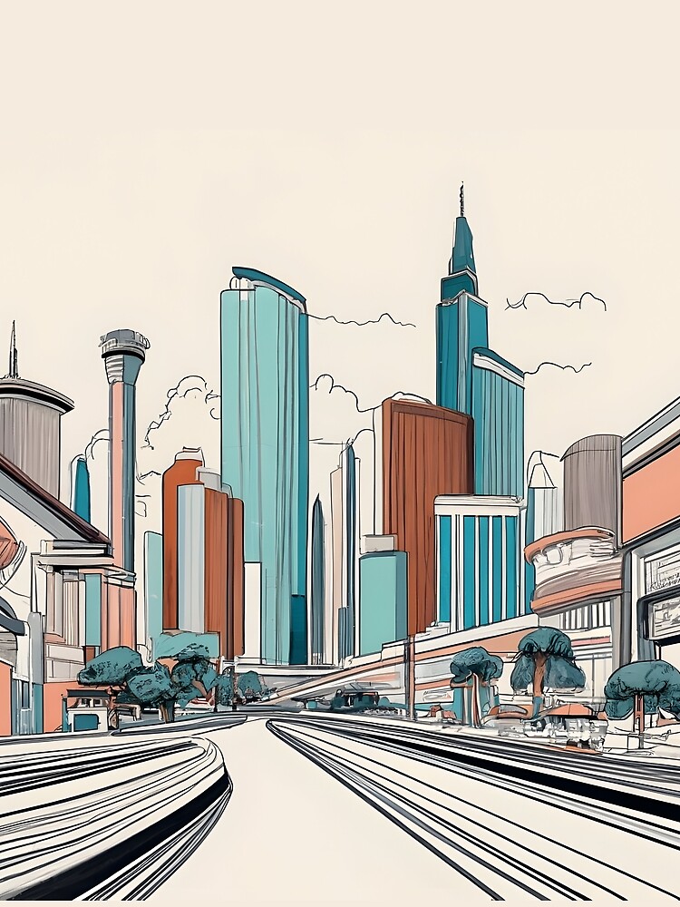 Thumbnail 5 of 5, Graphic T-Shirt, Las Vegas Skyline Minimalistic Drawing designed and sold by Patricks-Art.