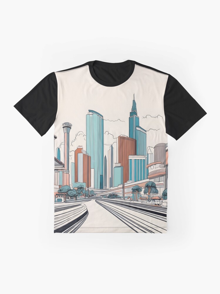 Thumbnail 4 of 5, Graphic T-Shirt, Las Vegas Skyline Minimalistic Drawing designed and sold by Patricks-Art.