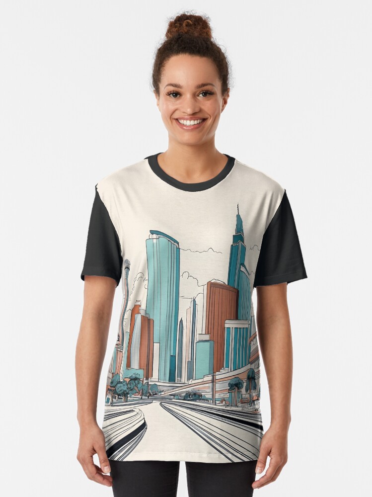 Thumbnail 2 of 5, Graphic T-Shirt, Las Vegas Skyline Minimalistic Drawing designed and sold by Patricks-Art.