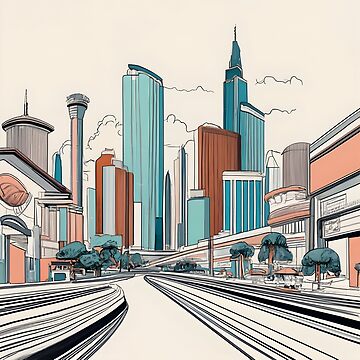 Artwork thumbnail, Las Vegas Skyline Minimalistic Drawing by Patricks-Art