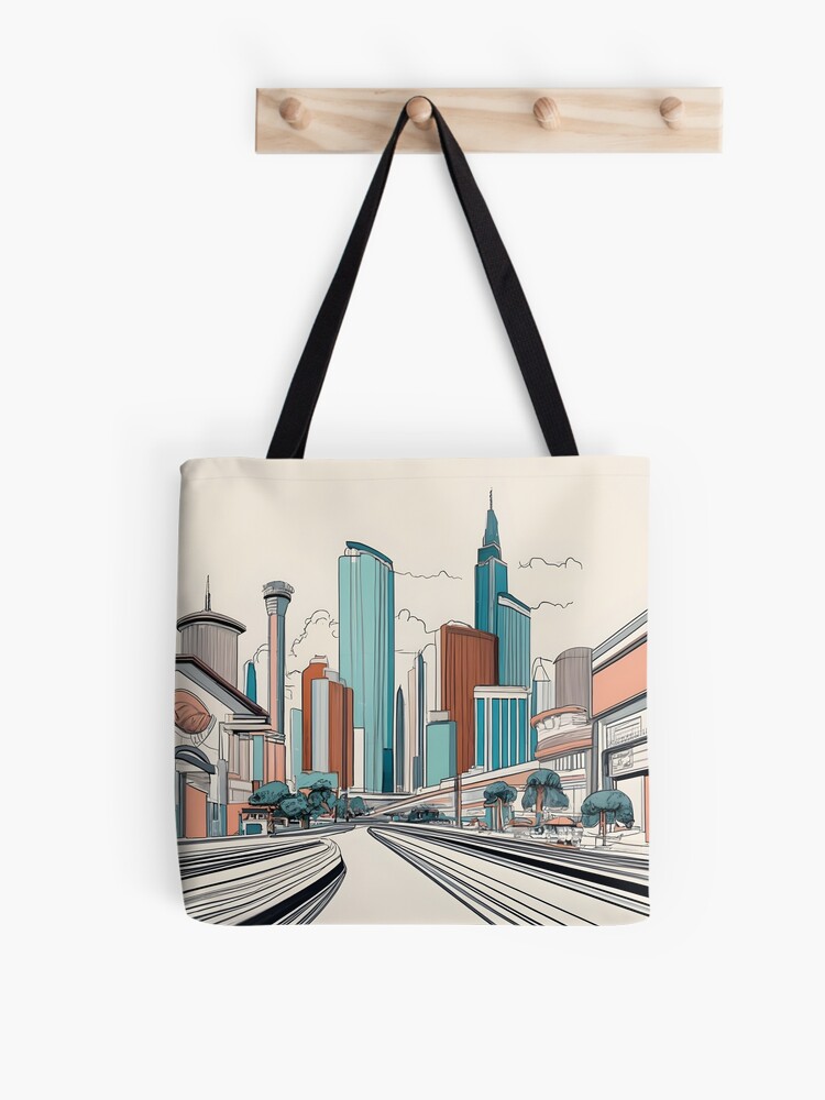 Thumbnail 1 of 2, Tote Bag, Las Vegas Skyline Minimalistic Drawing designed and sold by Patricks-Art.