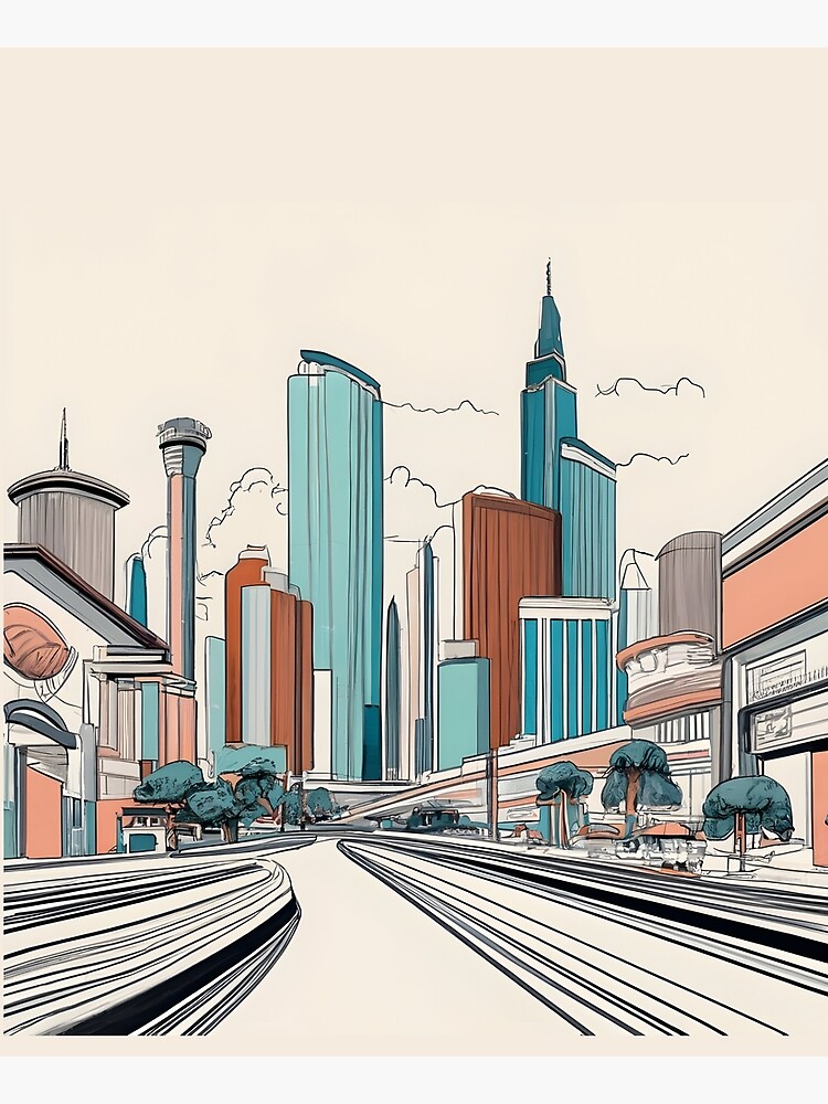 Thumbnail 6 of 6, Apron, Las Vegas Skyline Minimalistic Drawing designed and sold by Patricks-Art.