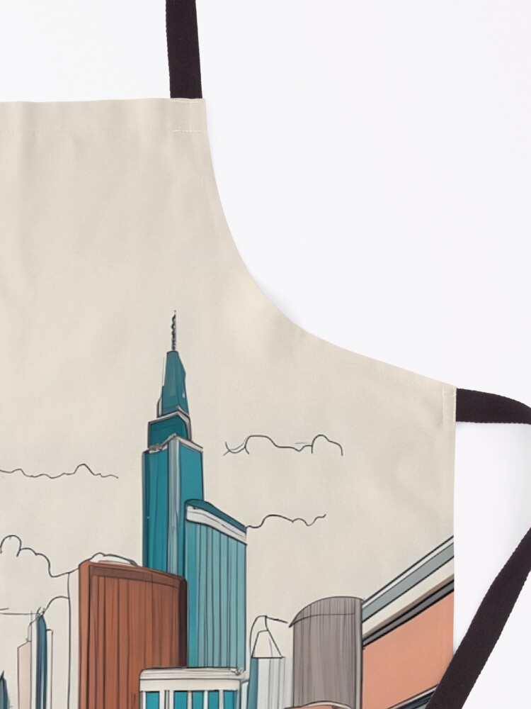 Thumbnail 3 of 6, Apron, Las Vegas Skyline Minimalistic Drawing designed and sold by Patricks-Art.