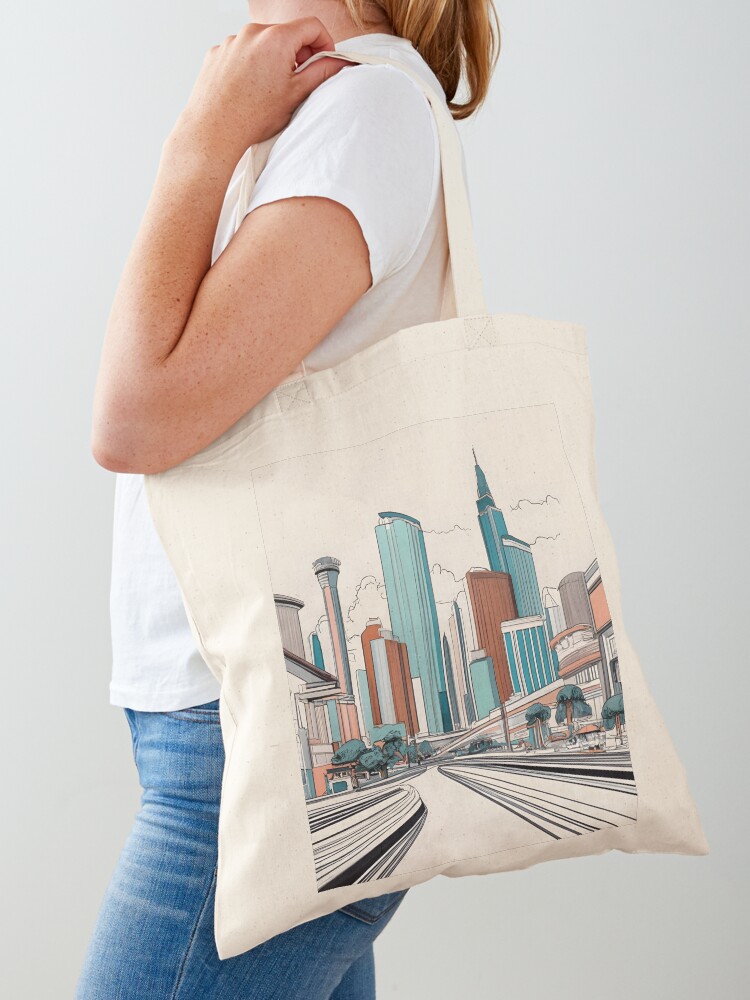 Thumbnail 1 of 5, Tote Bag, Las Vegas Skyline Minimalistic Drawing designed and sold by Patricks-Art.