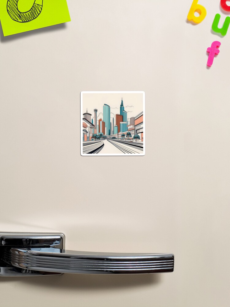 Thumbnail 1 of 3, Magnet, Las Vegas Skyline Minimalistic Drawing designed and sold by Patricks-Art.