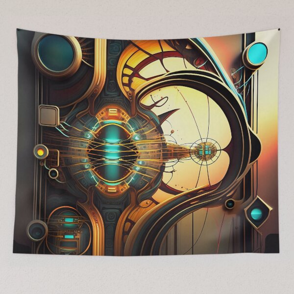 Item preview, “Cyberpunk Mosaic: Futuristic Circuit Art” designed and sold by Art-Vortex-fr.