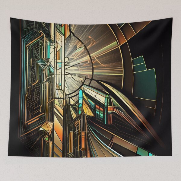 Item preview, “Cyberpunk Mosaic: Futuristic Circuit Art” designed and sold by Art-Vortex-fr.