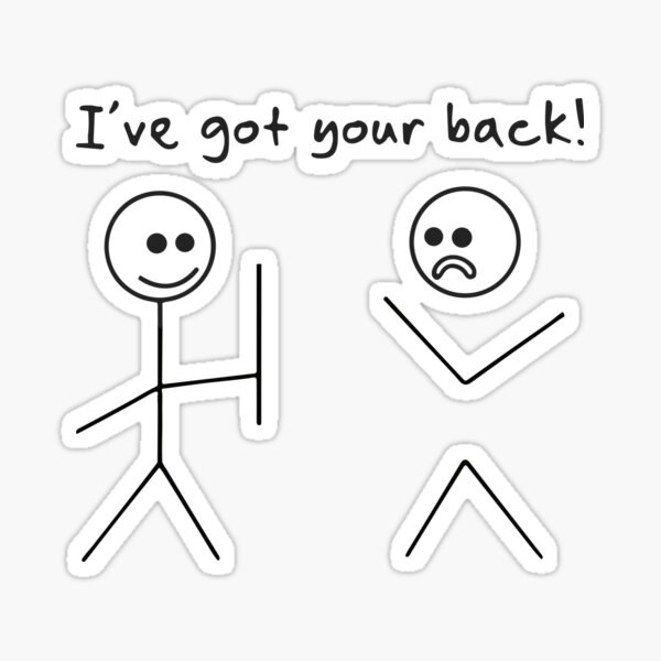 I've got your back! - Funny stick figure meme' Baby Bib