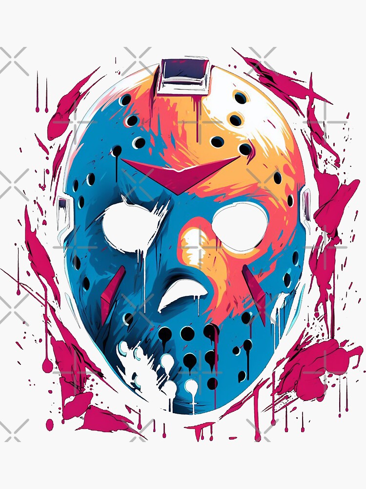 Friday the 13th Jason Vorhees Hockey Mask Sticker for Sale by King Moon