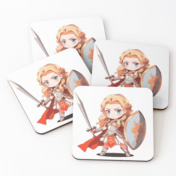 Item preview, Warrior Girl Chibi in Red and Gold designed and sold by RaineDDesigns.