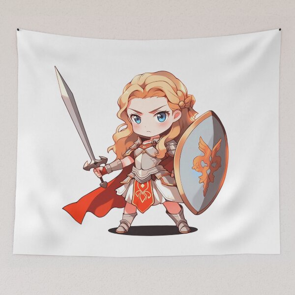 Item preview, Warrior Girl Chibi in Red and Gold designed and sold by RaineDDesigns.