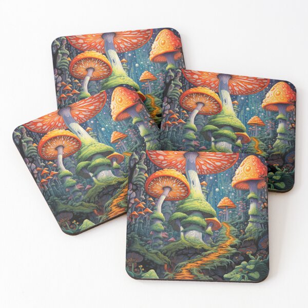 Item preview, Psychedelic Forest with Mushrooms  designed and sold by VisionDuke.
