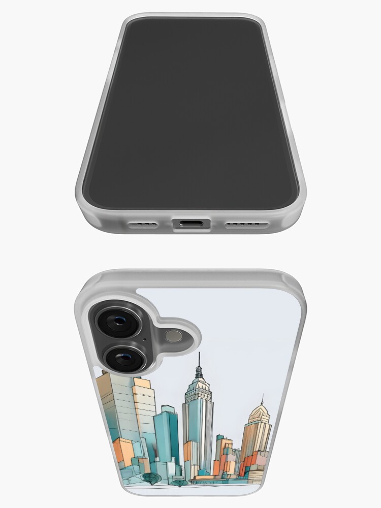 Thumbnail 3 of 5, iPhone Case, New York City Skyline Minimalistic Drawing designed and sold by Patricks-Art.