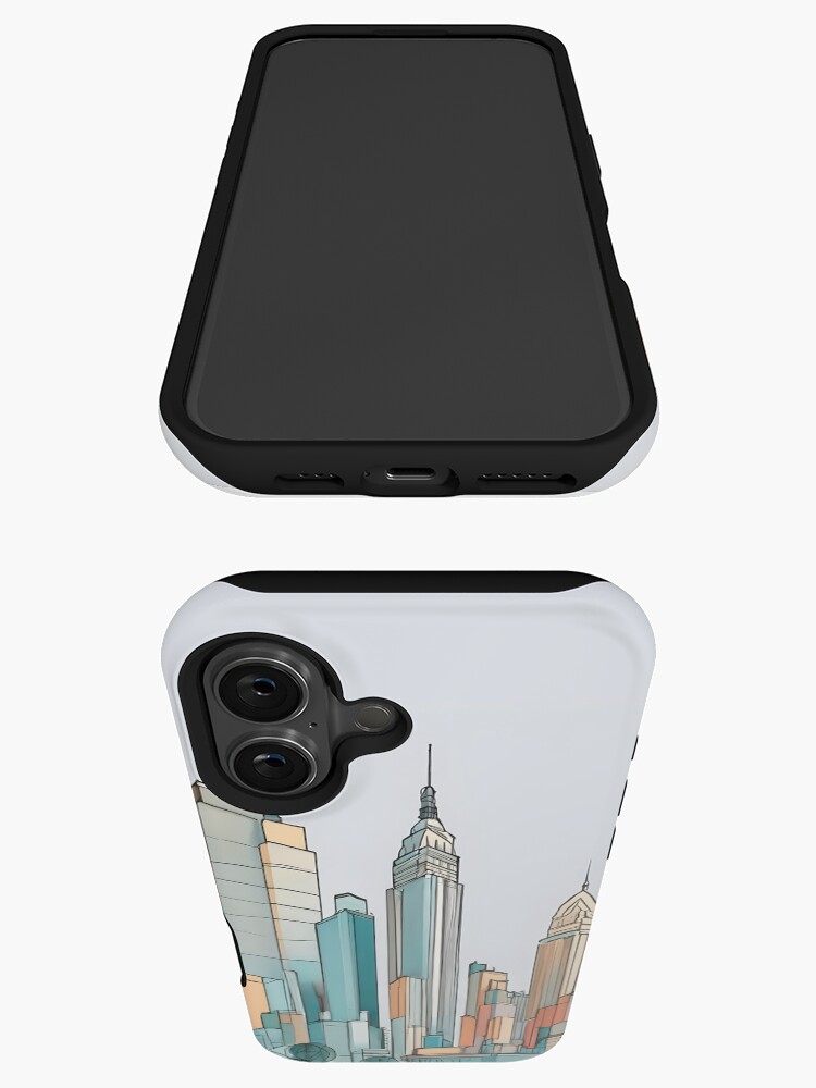 Thumbnail 3 of 4, iPhone Case, New York City Skyline Minimalistic Drawing designed and sold by Patricks-Art.