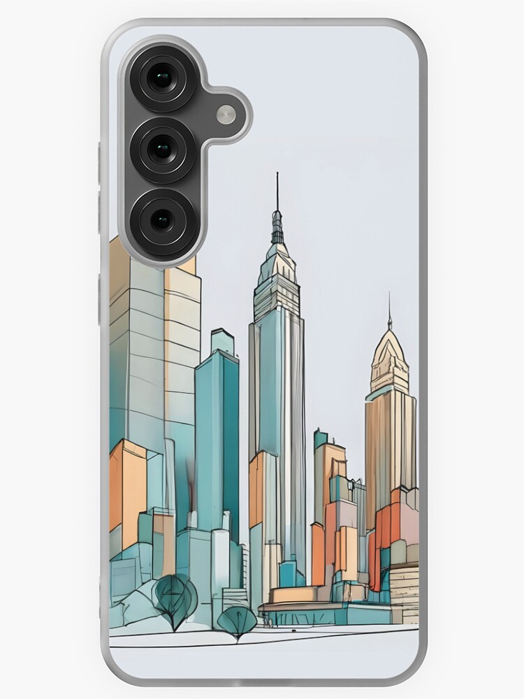 Thumbnail 1 of 4, Samsung Galaxy Phone Case, New York City Skyline Minimalistic Drawing designed and sold by Patricks-Art.