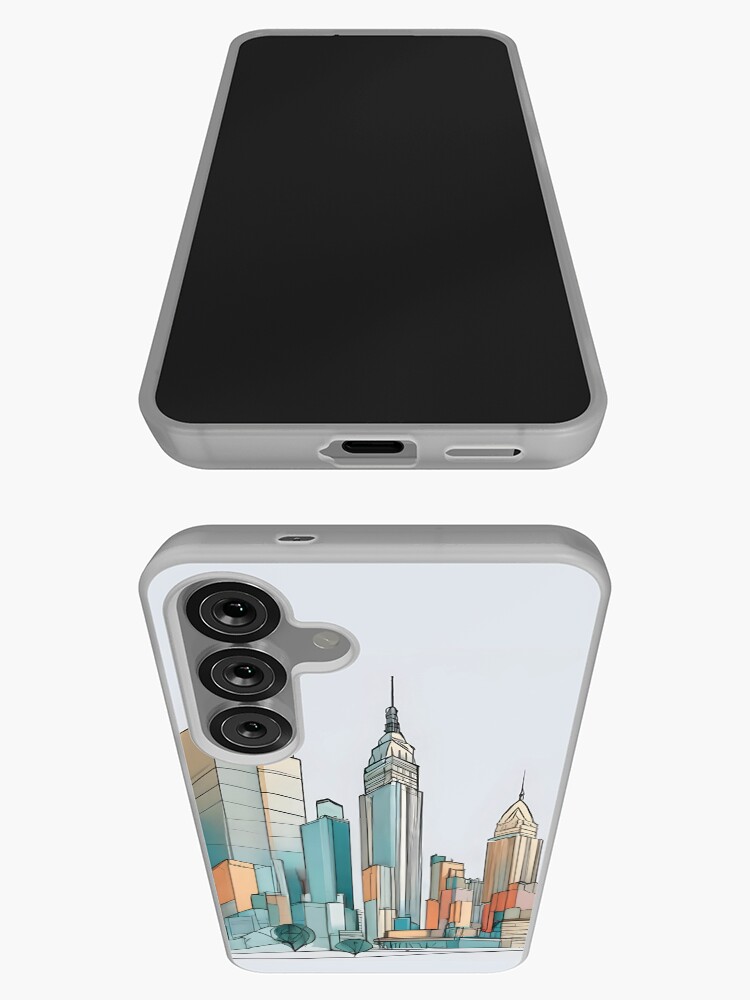 Thumbnail 3 of 4, Samsung Galaxy Phone Case, New York City Skyline Minimalistic Drawing designed and sold by Patricks-Art.