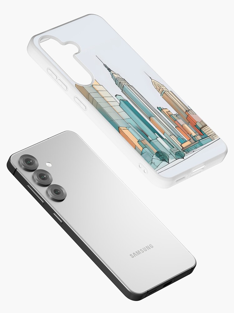 Thumbnail 2 of 4, Samsung Galaxy Phone Case, New York City Skyline Minimalistic Drawing designed and sold by Patricks-Art.