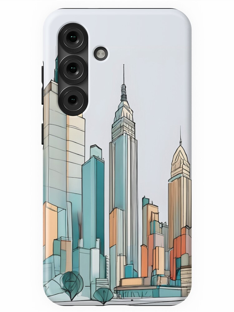 Thumbnail 1 of 4, Samsung Galaxy Phone Case, New York City Skyline Minimalistic Drawing designed and sold by Patricks-Art.