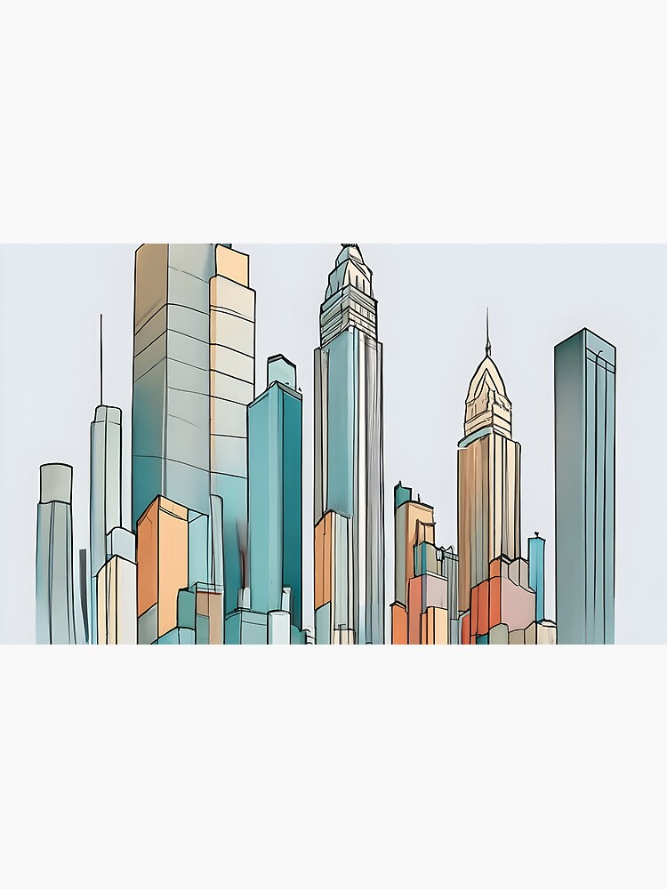 Thumbnail 6 of 6, Coffee Mug, New York City Skyline Minimalistic Drawing designed and sold by Patricks-Art.