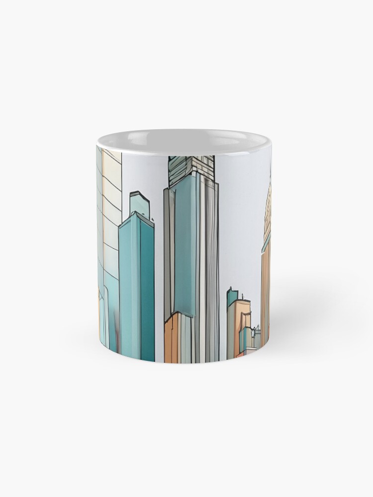 Thumbnail 4 of 6, Coffee Mug, New York City Skyline Minimalistic Drawing designed and sold by Patricks-Art.