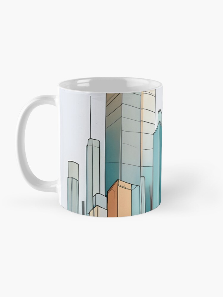 Thumbnail 3 of 6, Coffee Mug, New York City Skyline Minimalistic Drawing designed and sold by Patricks-Art.