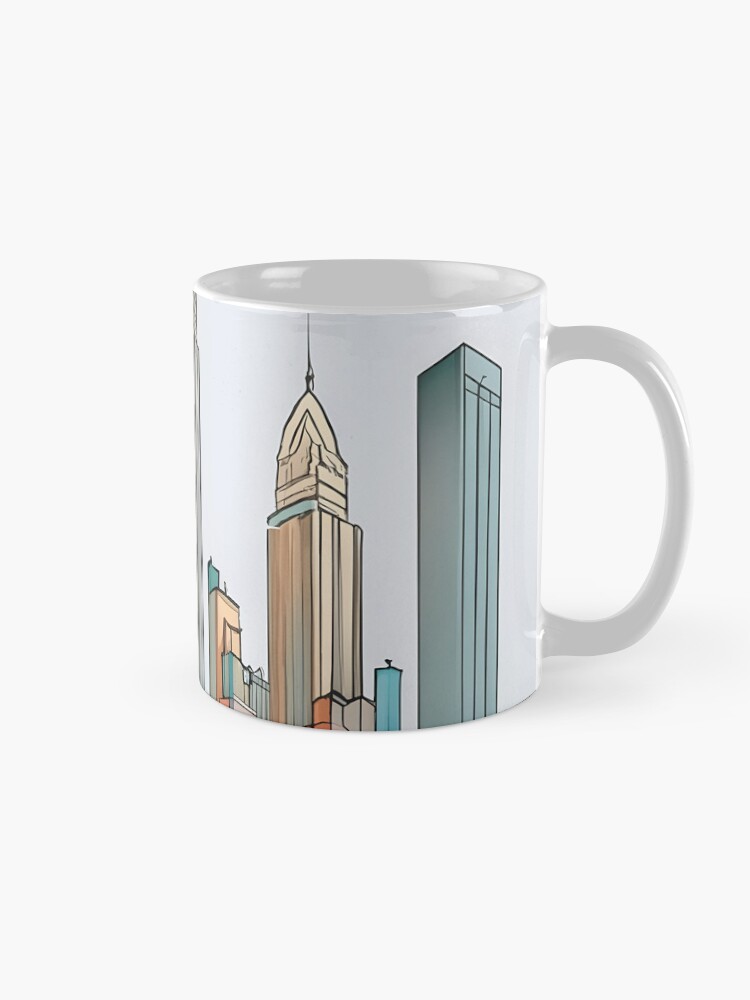 Thumbnail 5 of 6, Coffee Mug, New York City Skyline Minimalistic Drawing designed and sold by Patricks-Art.