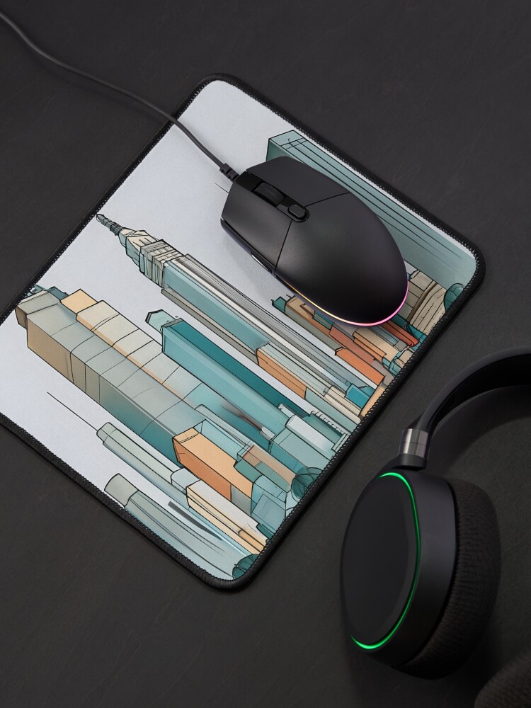 Thumbnail 4 of 5, Mouse Pad, New York City Skyline Minimalistic Drawing designed and sold by Patricks-Art.