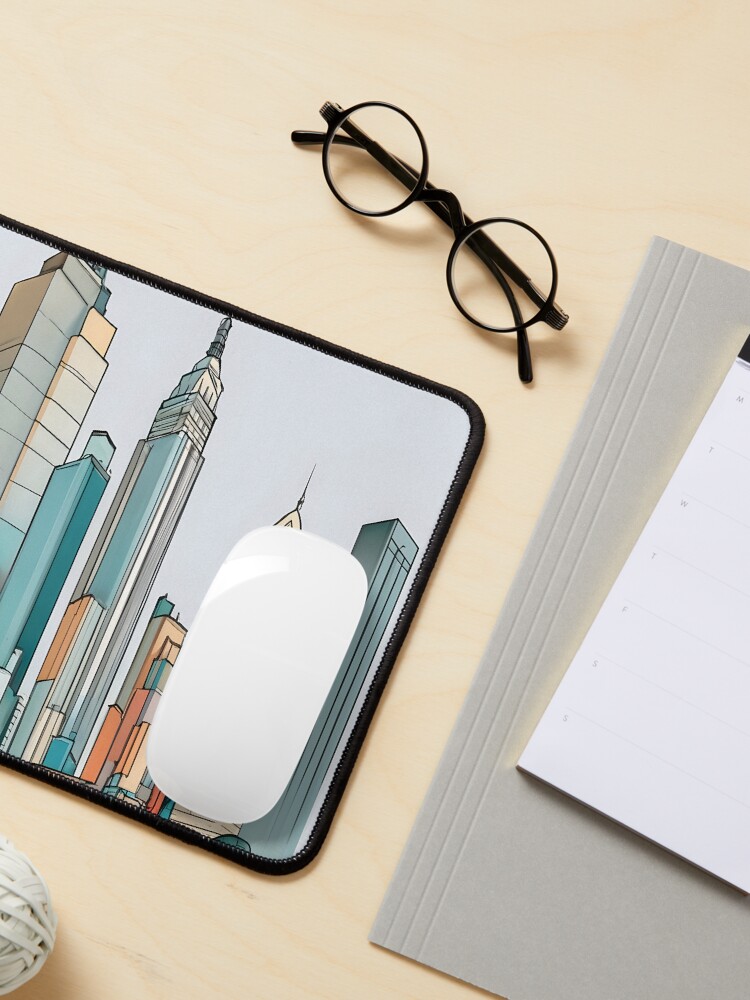Thumbnail 3 of 5, Mouse Pad, New York City Skyline Minimalistic Drawing designed and sold by Patricks-Art.