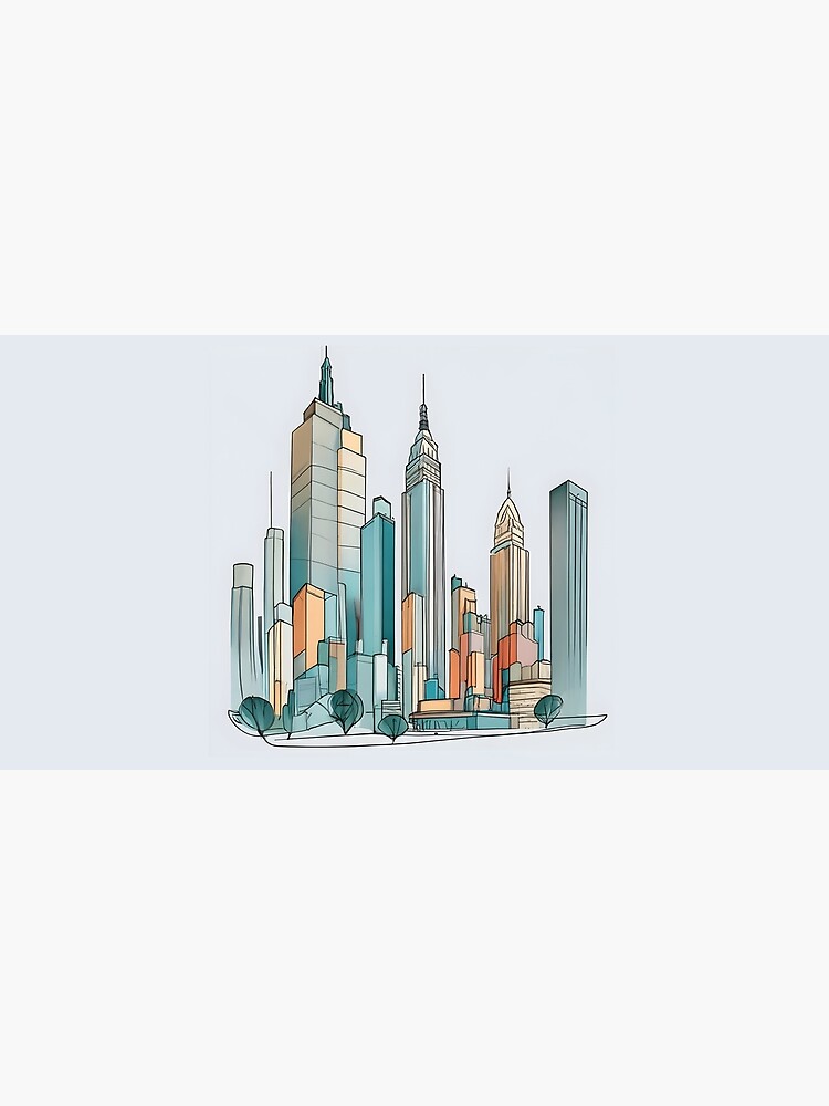 Thumbnail 5 of 5, Mouse Pad, New York City Skyline Minimalistic Drawing designed and sold by Patricks-Art.