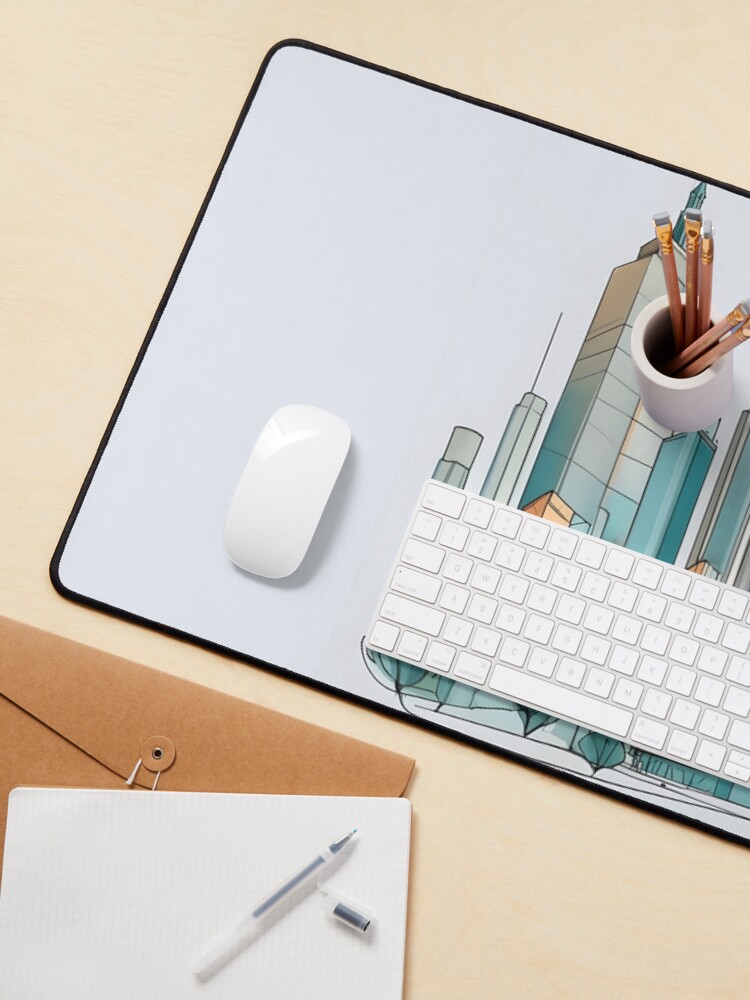 Thumbnail 3 of 5, Mouse Pad, New York City Skyline Minimalistic Drawing designed and sold by Patricks-Art.