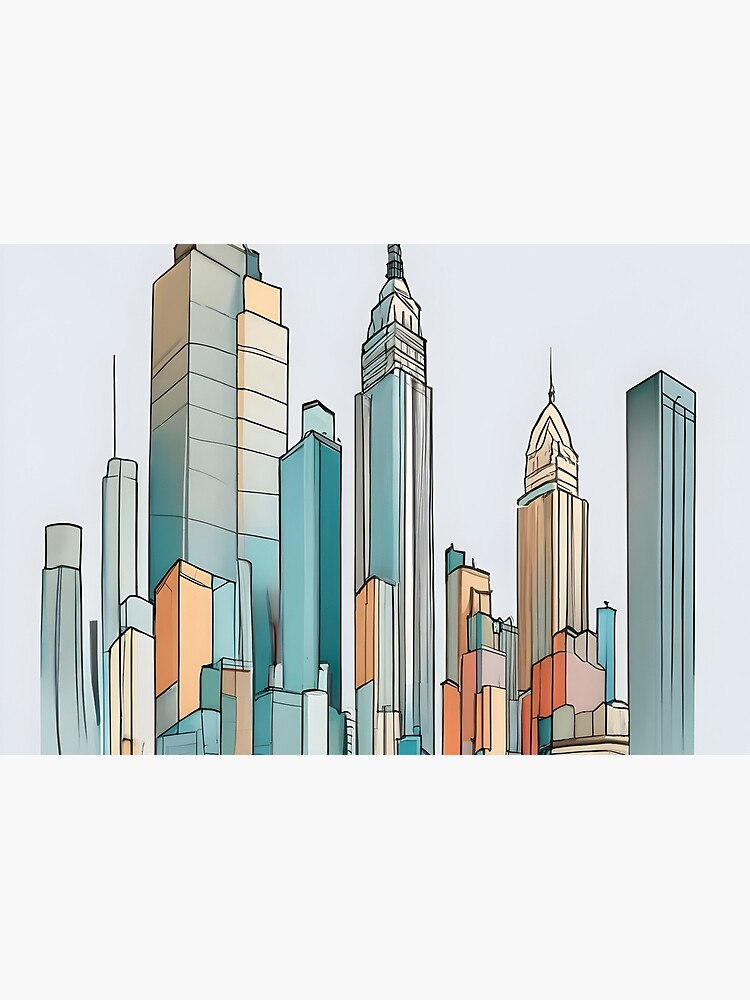 Thumbnail 3 of 3, Journal, New York City Skyline Minimalistic Drawing designed and sold by Patricks-Art.