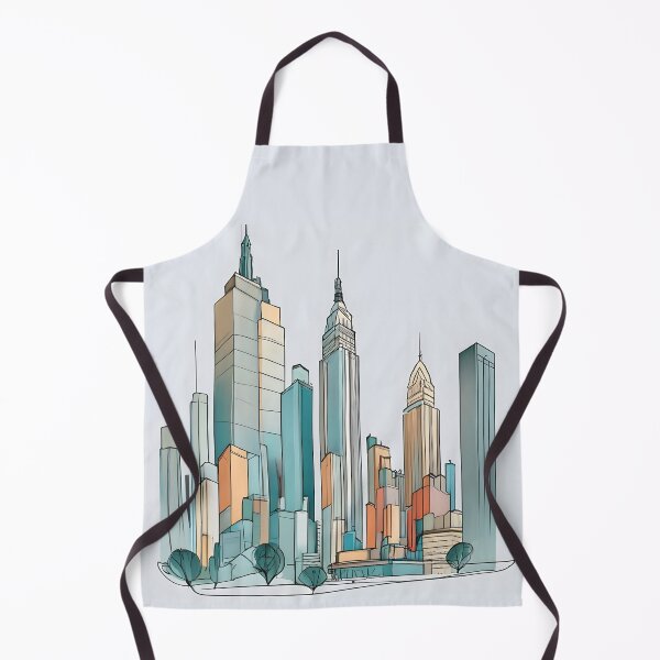 Artikelvorschau, Minimalistische Zeichnung der Skyline von New York entworfen und verkauft von Patricks-Art.