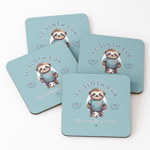 Item preview, Smiling sloth cub soccer football logo for kids designed and sold by CedricNorbinho.