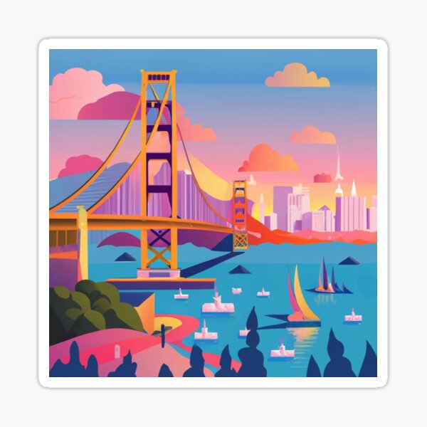  San Francisco The City Sugar Skull Bay Bridge Golden Gate T- Shirt : Clothing, Shoes & Jewelry