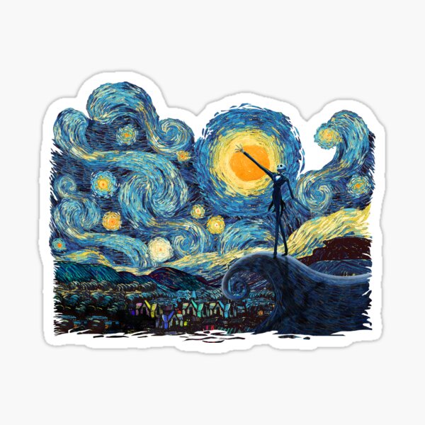 Jack Scary night abstract paintings Sticker