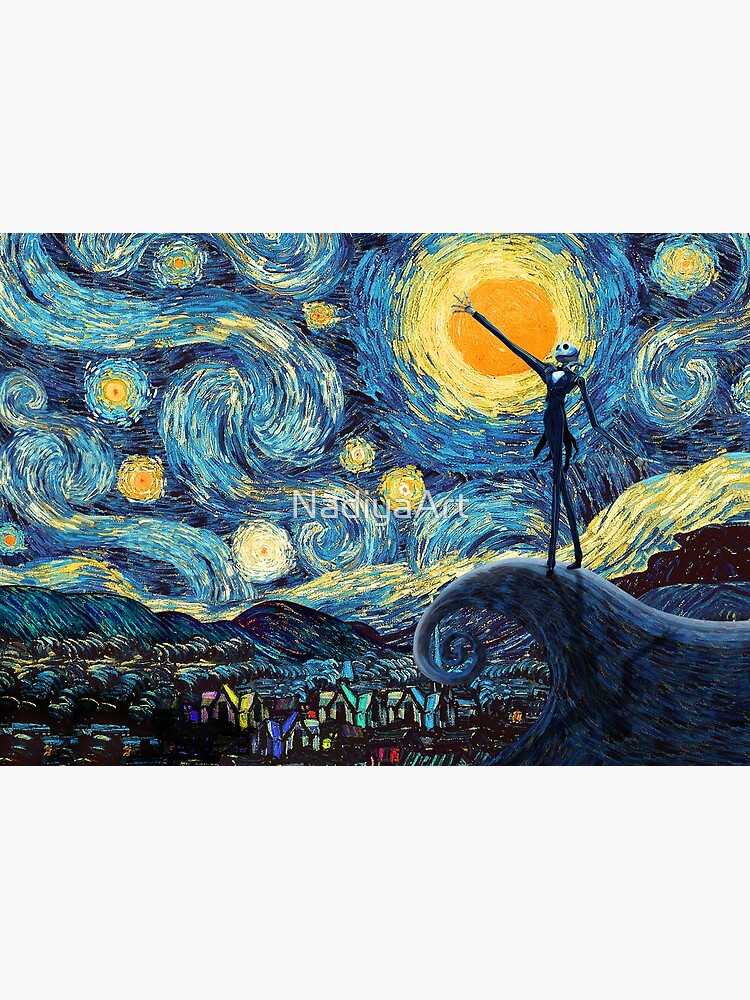 Jack Scary night abstract paintings by NadiyaArt