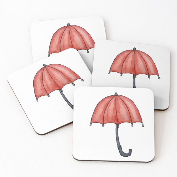 Item preview, Red Umbrella in Watercolors seamless pattern designed and sold by Ala Lopatniov.