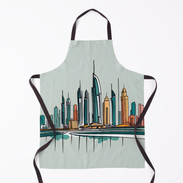 Artikelvorschau, Tuschezeichnung der Skyline der Stadt Dubai entworfen und verkauft von Patricks-Art.