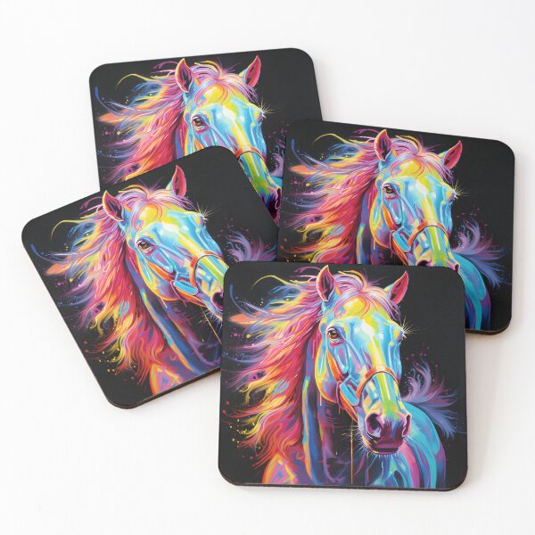 Item preview, colorful neon horse print designed and sold by dcrc.
