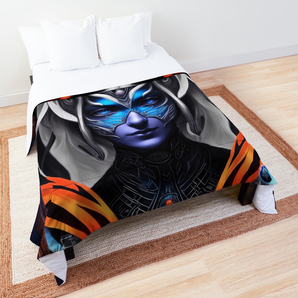 Chrycilla Of The Ogdulian Tribe AI Concept Art by Xzendor7 - A Woman Of Ethereal Beauty 3 Chrycilla Of The Ogdulian Tribe Captivating AI Concept Art Portrait by Xzendor7 Decorative Comforter