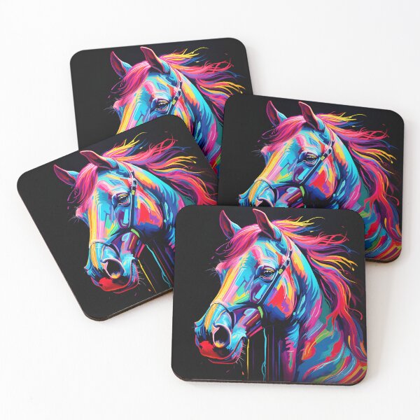 Item preview, colorful neon horse print designed and sold by dcrc.