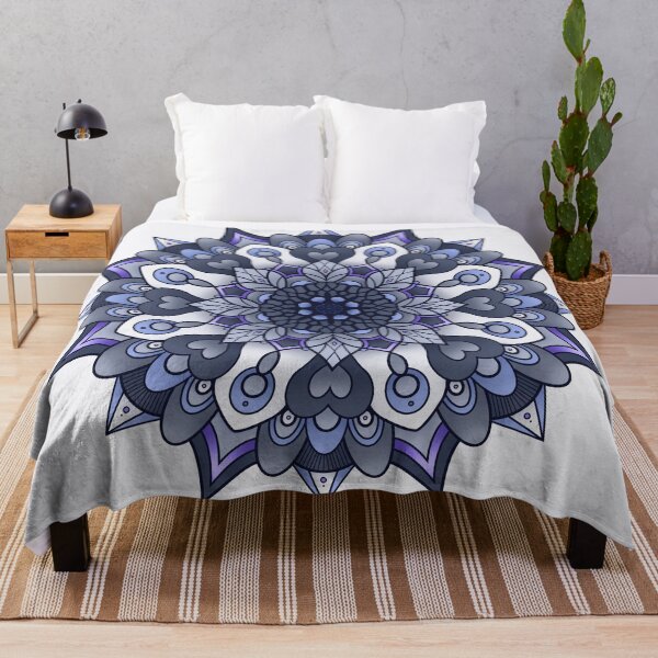 Item preview, Autumn Leaves Mandala - Blue, Navy & Purple designed and sold by Nandala.