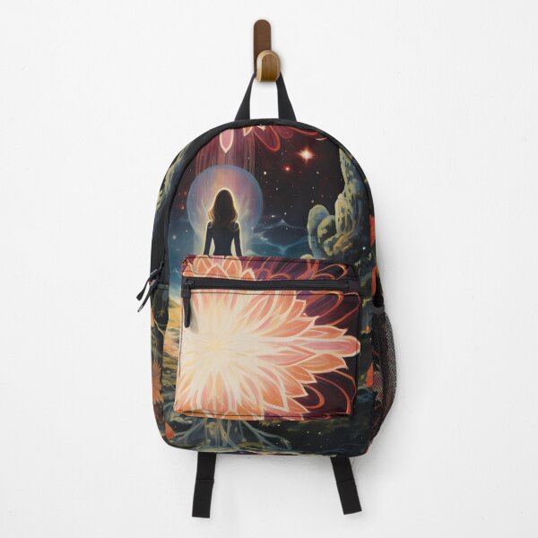 Item preview, Fairy Space Landscape of Flower Meadow and Dreaming Woman and Shining Stars and Cosmic Sky designed and sold by Je-we.